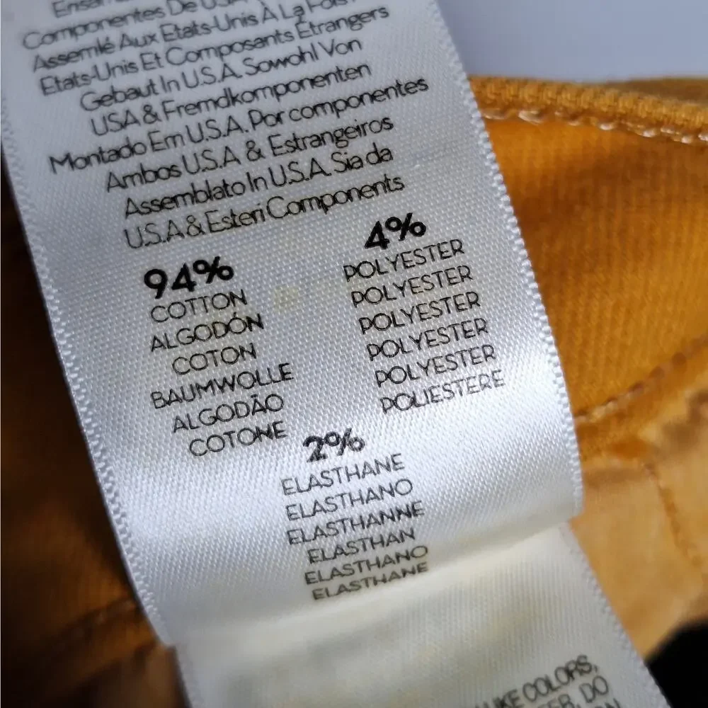 Mother Jeans Tomcat Ankle Fray Denim Buckthorn Mustard 27 (28 